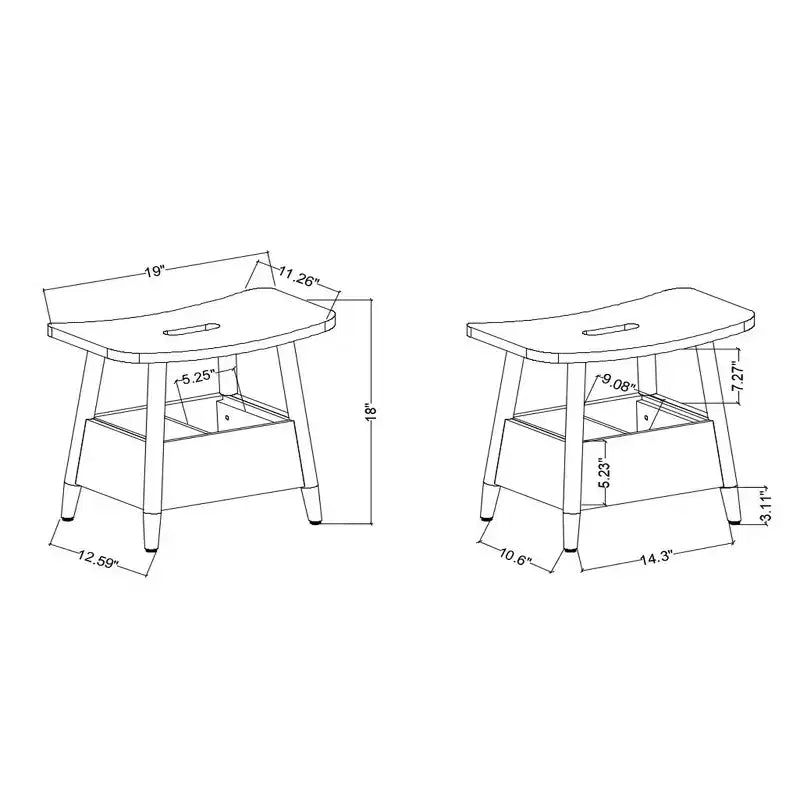 Storage Stool with Compartments Aged Oak - Hearth & Hand™ with Magnolia