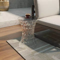 LeisureMod Clio Hourglass Faceted Accent Table - Red Gem-Cut Side Table