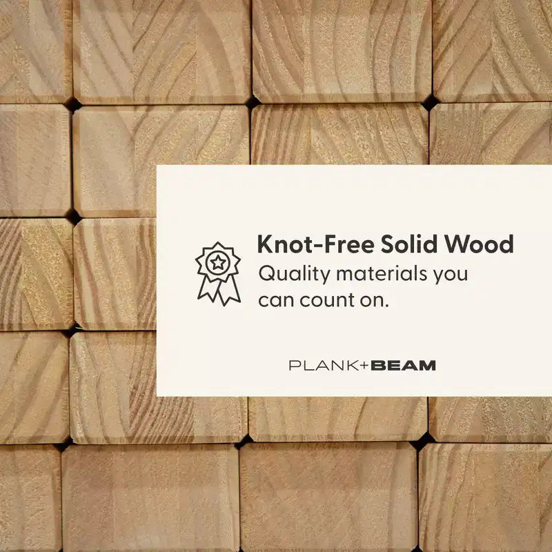 Plank+Beam Solid Wood Duo Queen Bedroom Set with 2 Nightstands, White/Birch