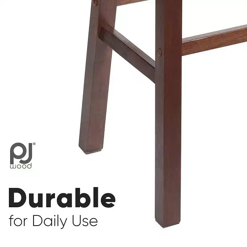 PJ Wood Classic Saddle-Seat 29 Inch Tall Kitchen Counter Stools