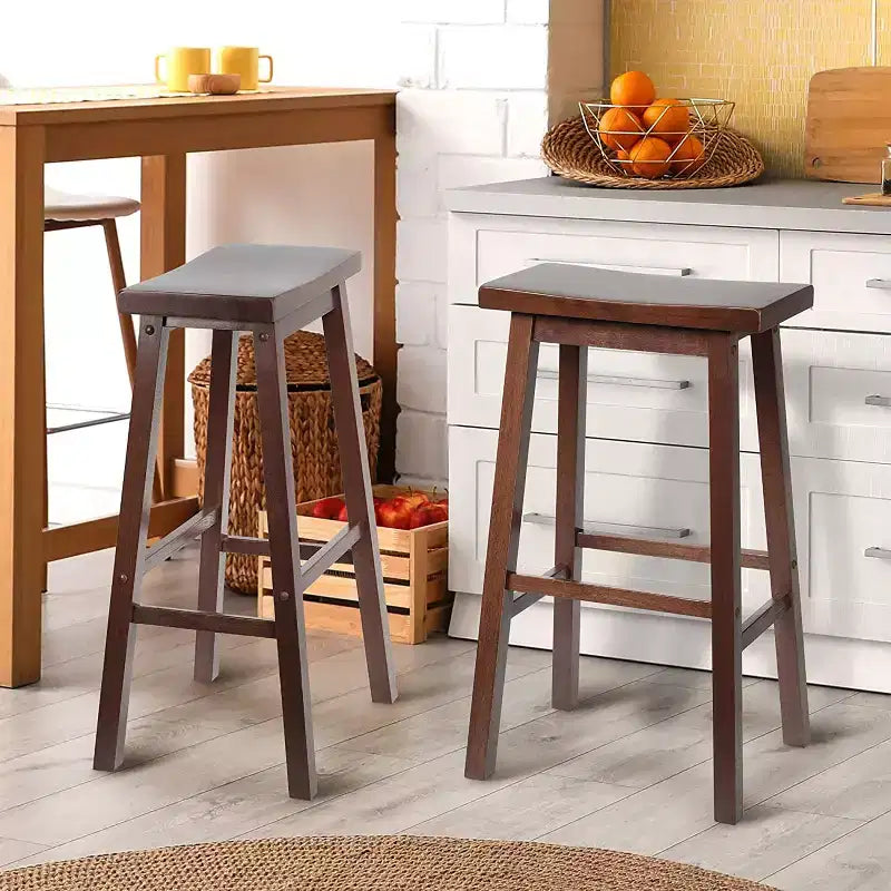 PJ Wood Classic Saddle-Seat 29 Inch Tall Kitchen Counter Stools