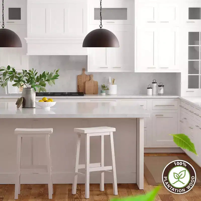 PJ Wood Classic Saddle-Seat 29 Inch Tall Kitchen Counter Stools