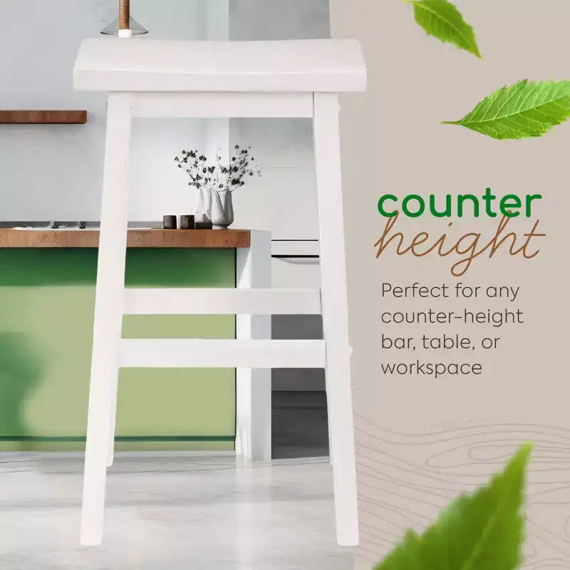 PJ Wood Classic Saddle-Seat 29 Inch Tall Kitchen Counter Stools