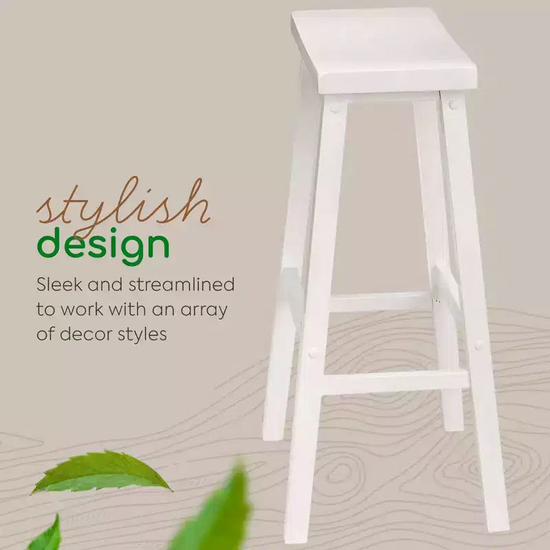 PJ Wood Classic Saddle-Seat 29 Inch Tall Kitchen Counter Stools
