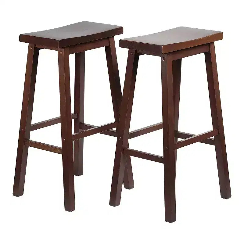 PJ Wood Classic Saddle-Seat 29 Inch Tall Kitchen Counter Stools