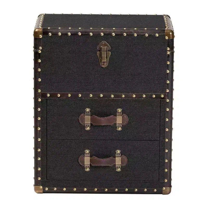 Baxton Studio Agatha Canvas 2 Drawer Storage Cabinet