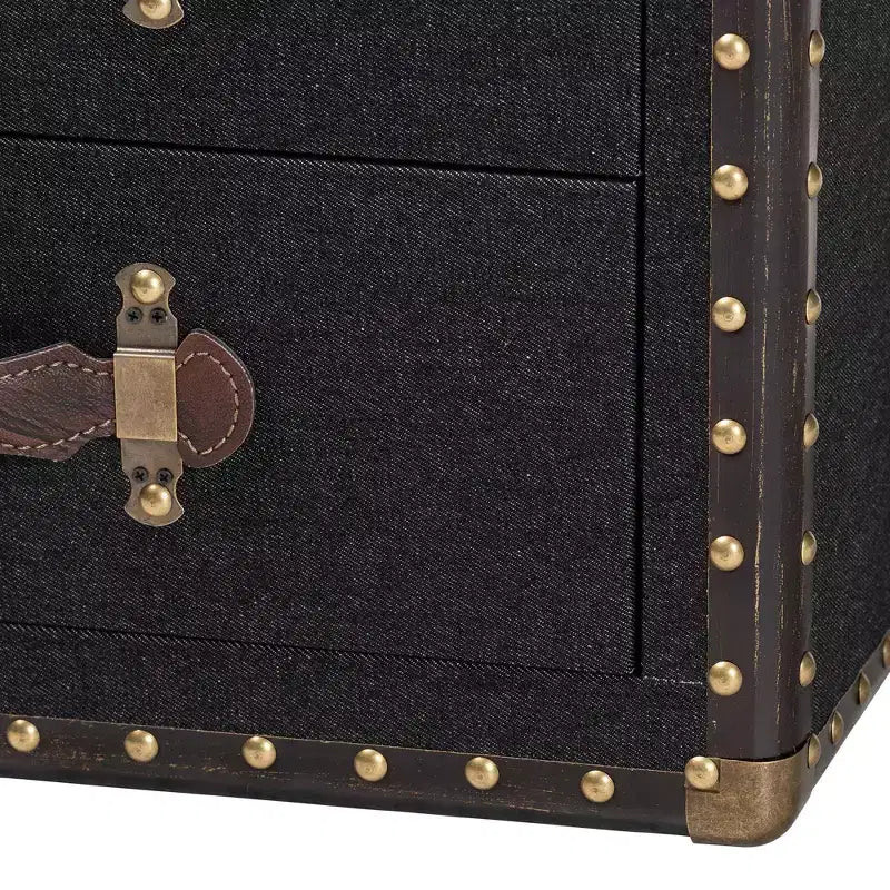 Baxton Studio Agatha Canvas 2 Drawer Storage Cabinet