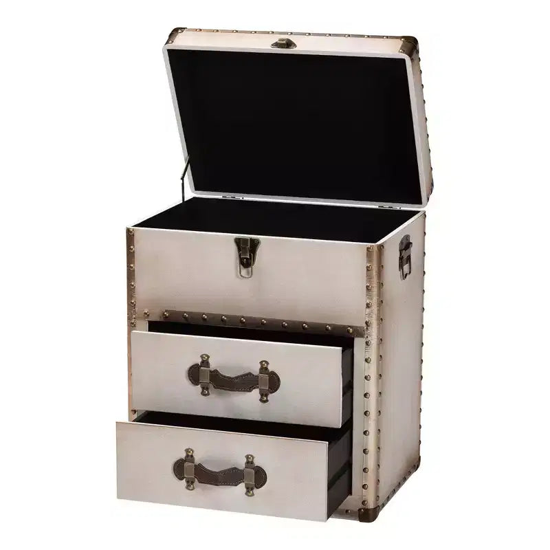 Baxton Studio Agatha Canvas 2 Drawer Storage Cabinet