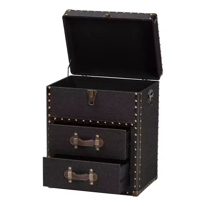 Baxton Studio Agatha Canvas 2 Drawer Storage Cabinet